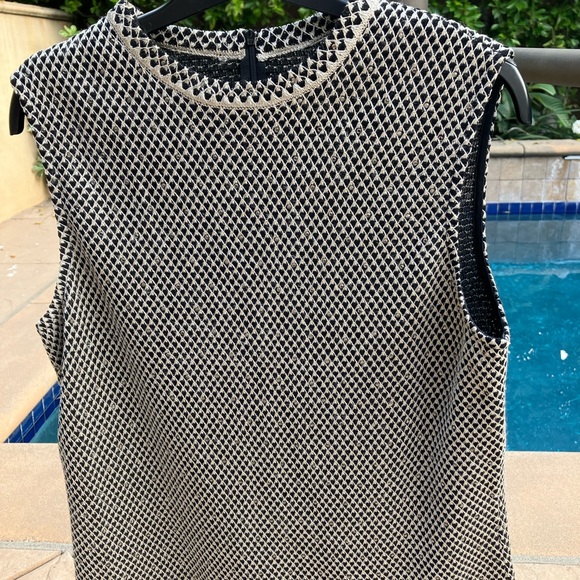St John Sleeveless Black & Gold Rhinestone top, Evening collection, S-Medium - Picture 2 of 9